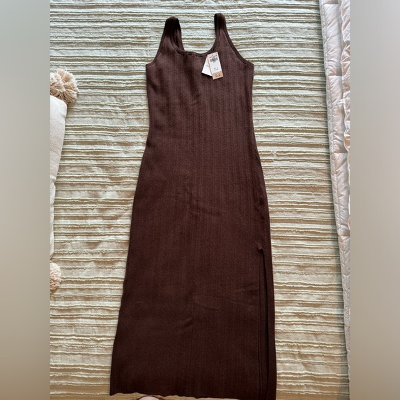 Abercrombie & Fitch Brown Ribbed Dress - Picture 3 of 4